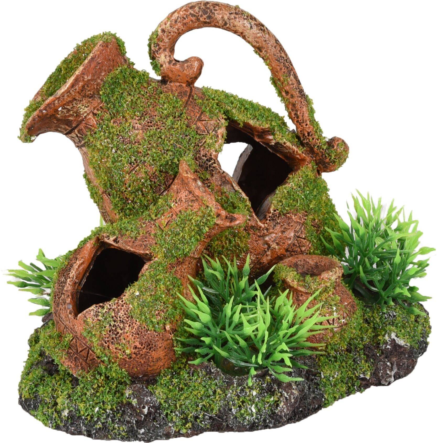 Décoration aquarium amphore cachette poissons décor naturel 13 cm - Image 1
