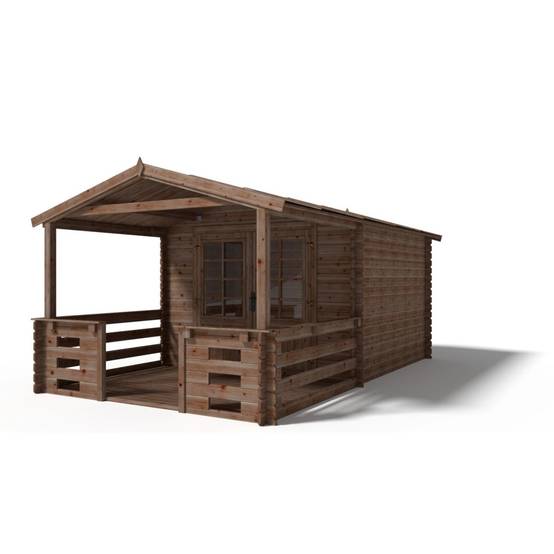 Altanka - Terrasse en bois avec balustrade pour abri en bois - 6m2 - 3m x 2m - imprégnée - couleur: marron - DOM147 - ALTANKA - Imagen 5
