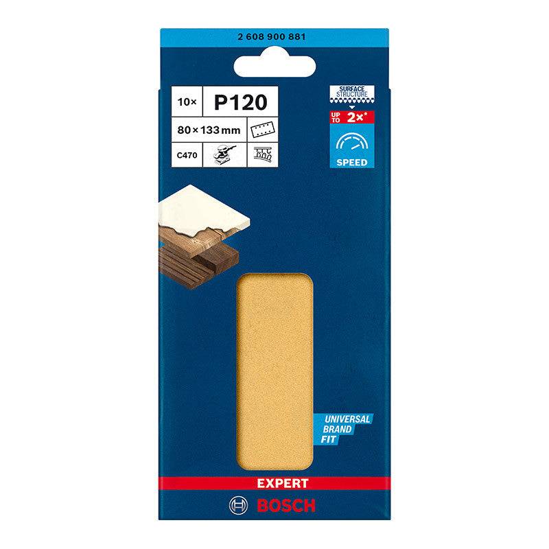 Bosch - 10 Feuilles abrasives BOSCH 2608900881 C470 80 x 133 mm, 120 Bosch - Imagen 3