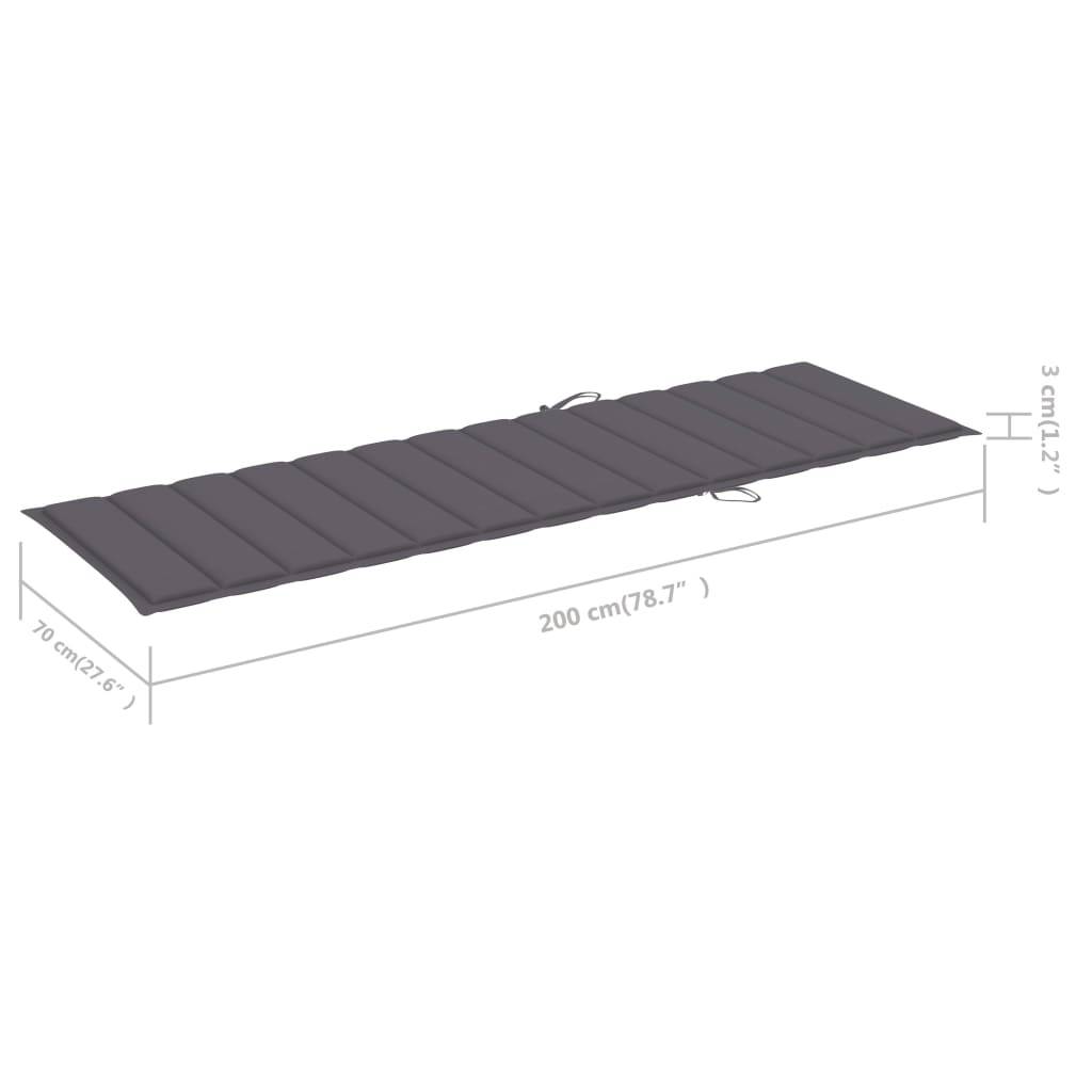 Helloshop26 - Transat chaise longue bain de soleil lit de jardin terrasse meuble d'extérieur avec coussin anthracite bois de pin imprégné - Imagen 7