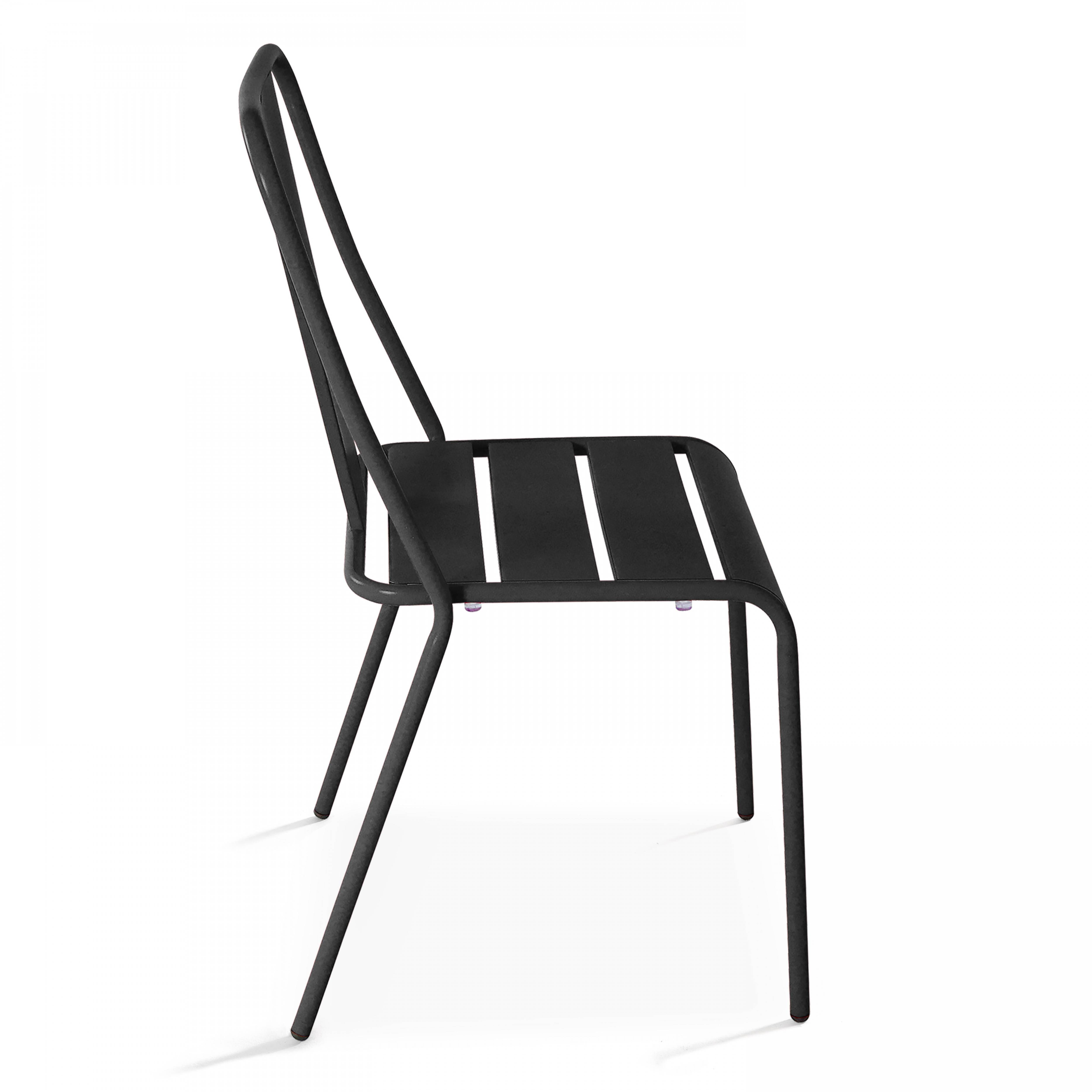 Oviala - Chaise de jardin en métal anthracite Dieppe - Oviala - Imagen 5