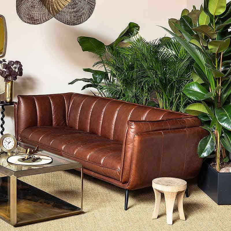 Canapé Cuir Toscane 3 Places 7 coloris Lifestyle - My Home Collection