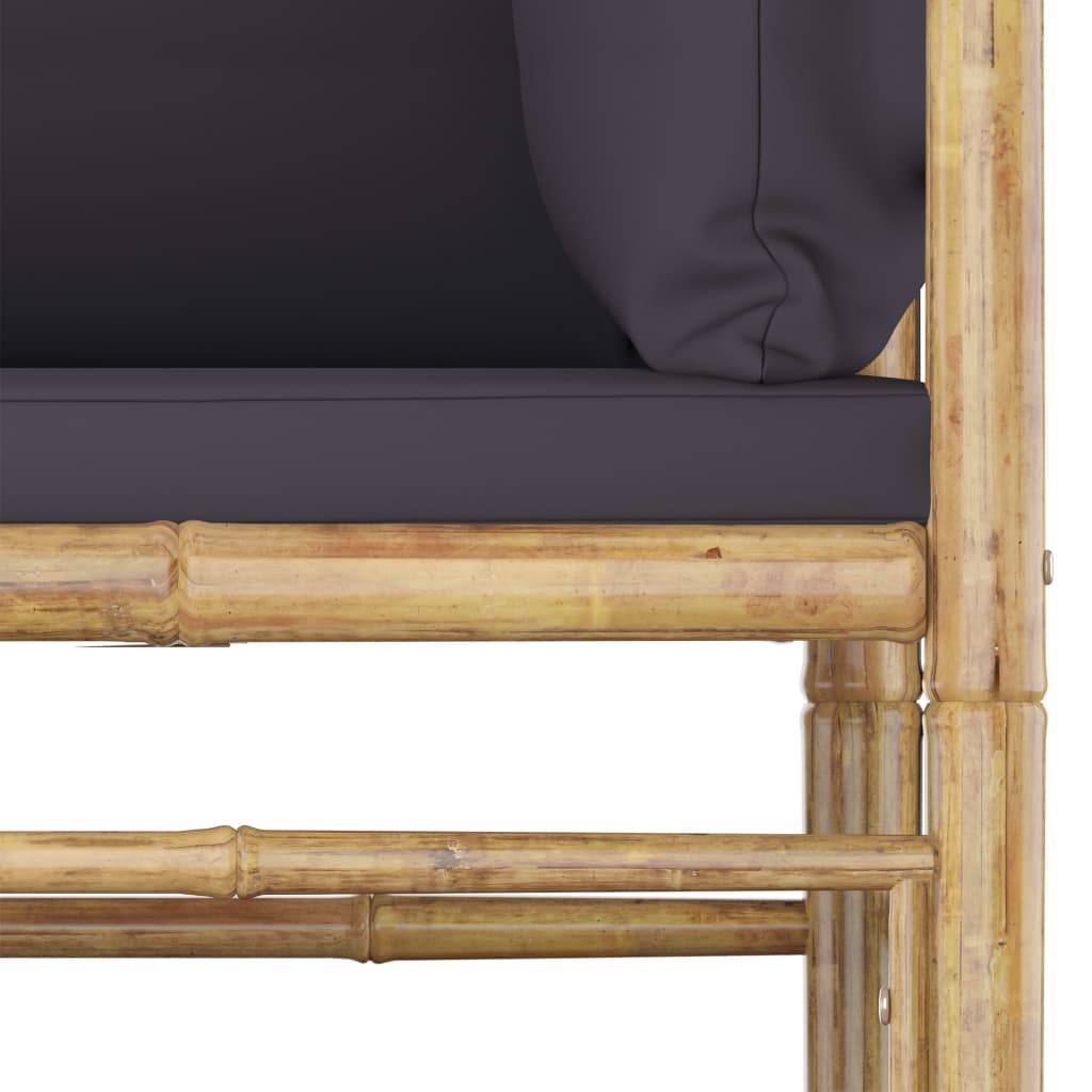 Vidaxl - Salon de jardin 7 pcs avec coussins gris foncé bambou vidaXL 3058200 - Imagen 7