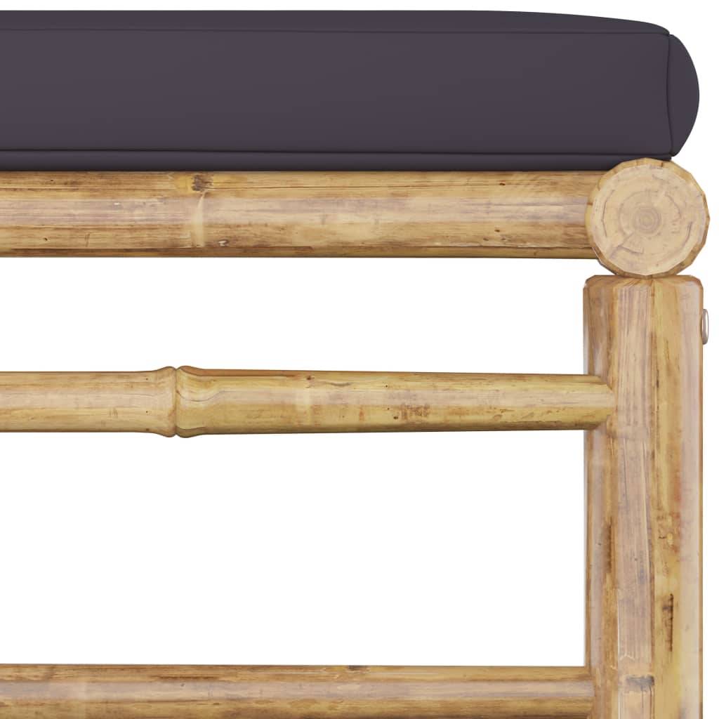 Vidaxl - Salon de jardin 7 pcs avec coussins gris foncé bambou vidaXL 3058200 - Imagen 5