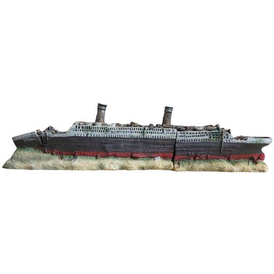 Décoration épave du TITANIC en deux parties 38 x 9,5 x 5,5 cm aquarium - Image 1