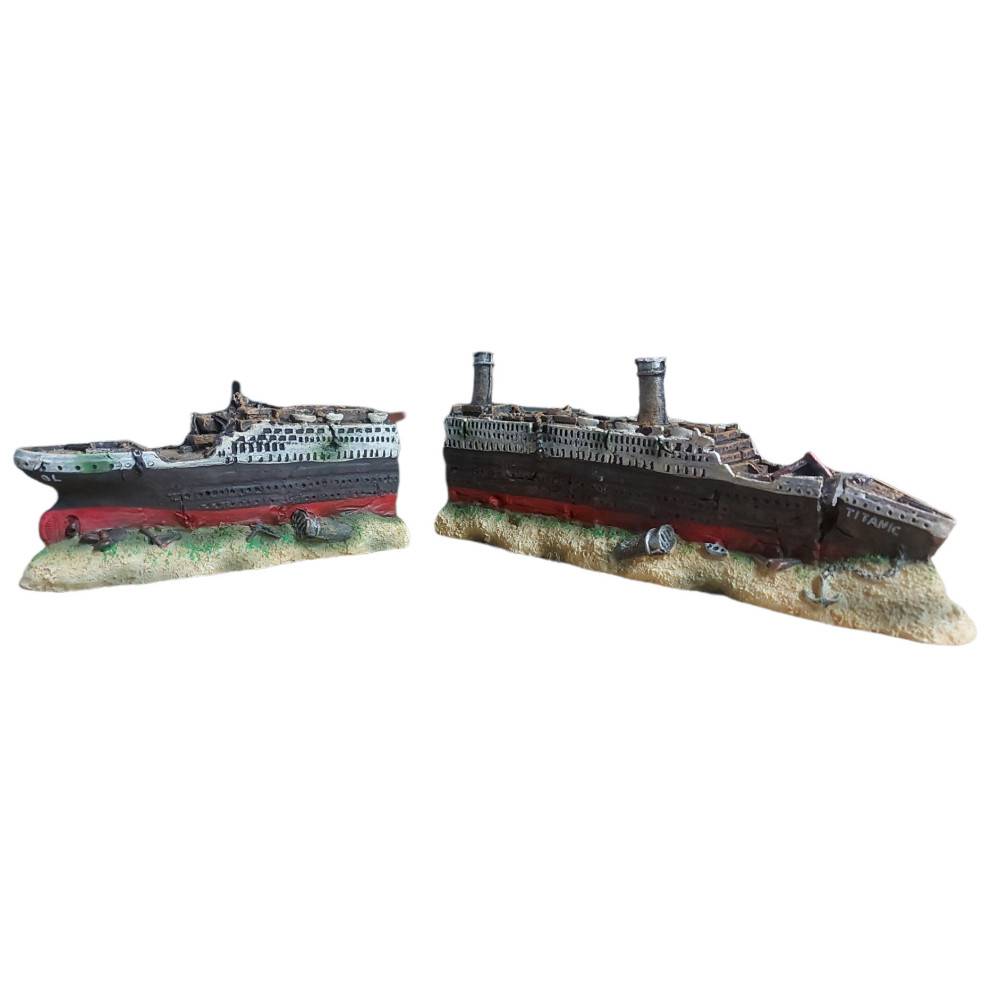 Décoration épave du TITANIC en deux parties 38 x 9,5 x 5,5 cm aquarium - Image 4