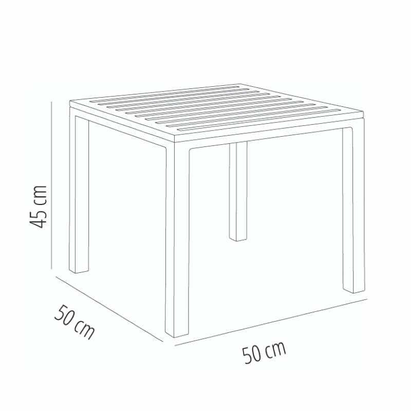Table auxiliaire extérieur 50x50 gris CUBIC garbar - Image 2