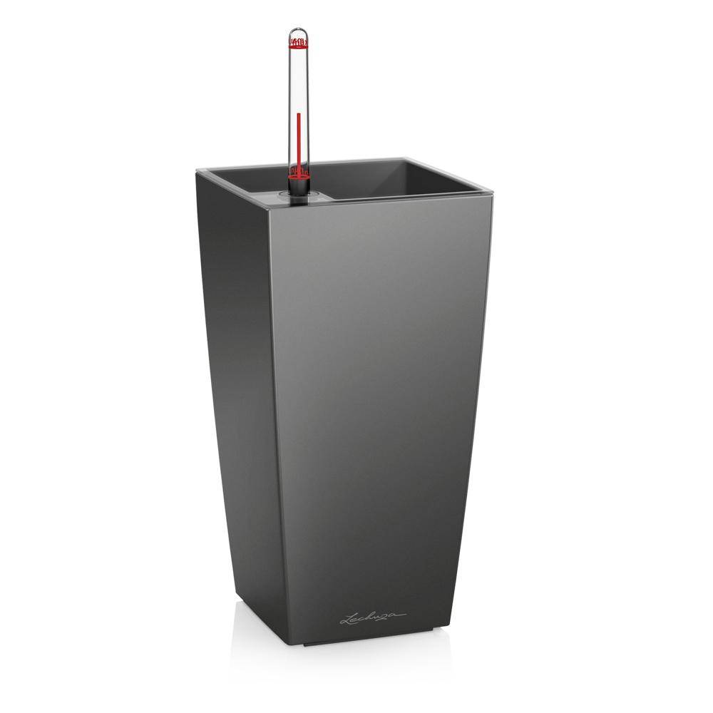 Lechuza - Pot de table Maxi-Cubi - kit complet, anthracite métallisé 26 cm Lechuza - Imagen 1