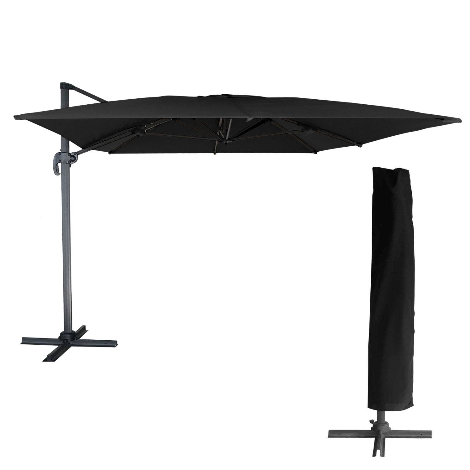 Happy Garden - Parasol déporté MOLOKAI rectangulaire 3x4m noir + housse - HAPPY GARDEN - Imagen 1