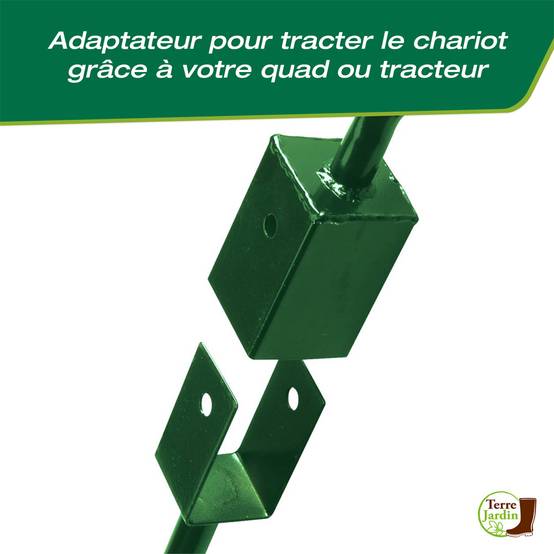 Sans Marque - Chariot de jardin 4 roues - 52 litres capacité 120 kg - Image 5