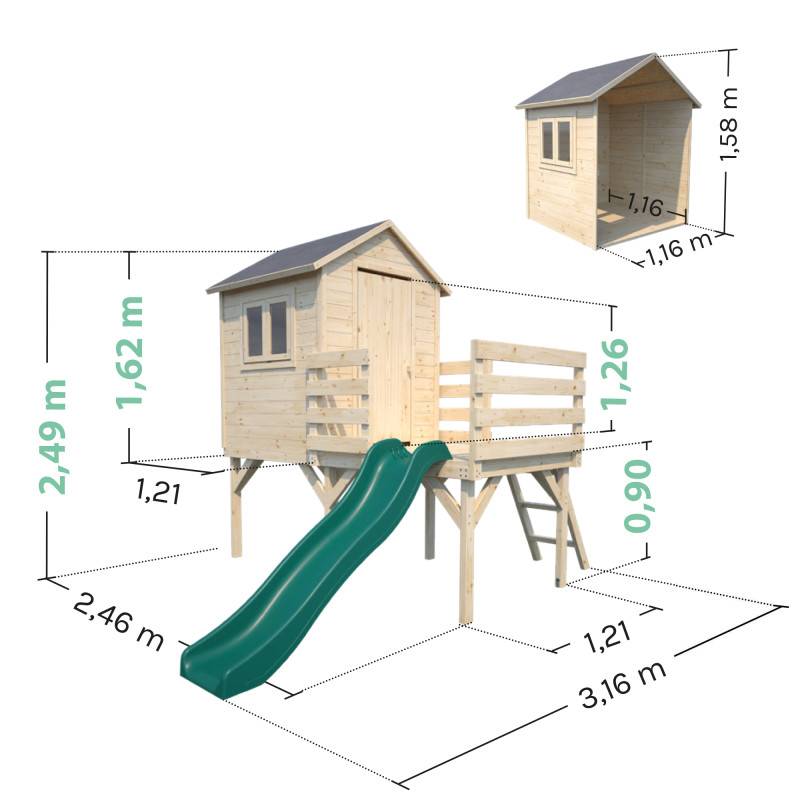 Soulet - Cabane en bois sur pilotis avec toboggan JOSEPHINE - Imagen 3