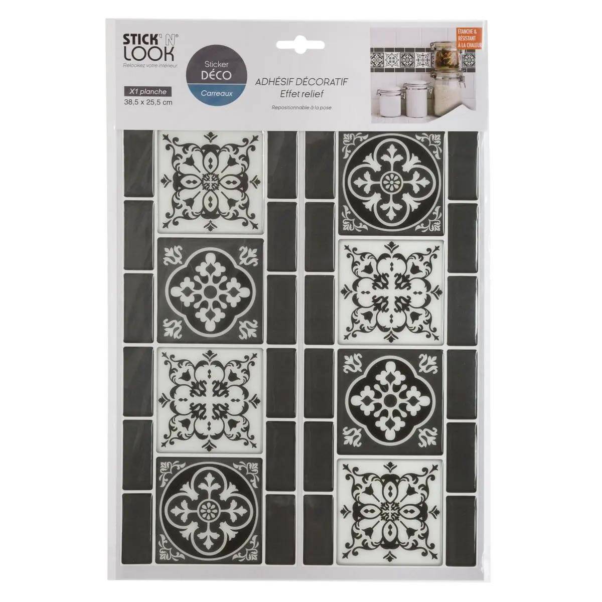 Sticker Déco "Carrelage" 25x38cm Anthracite