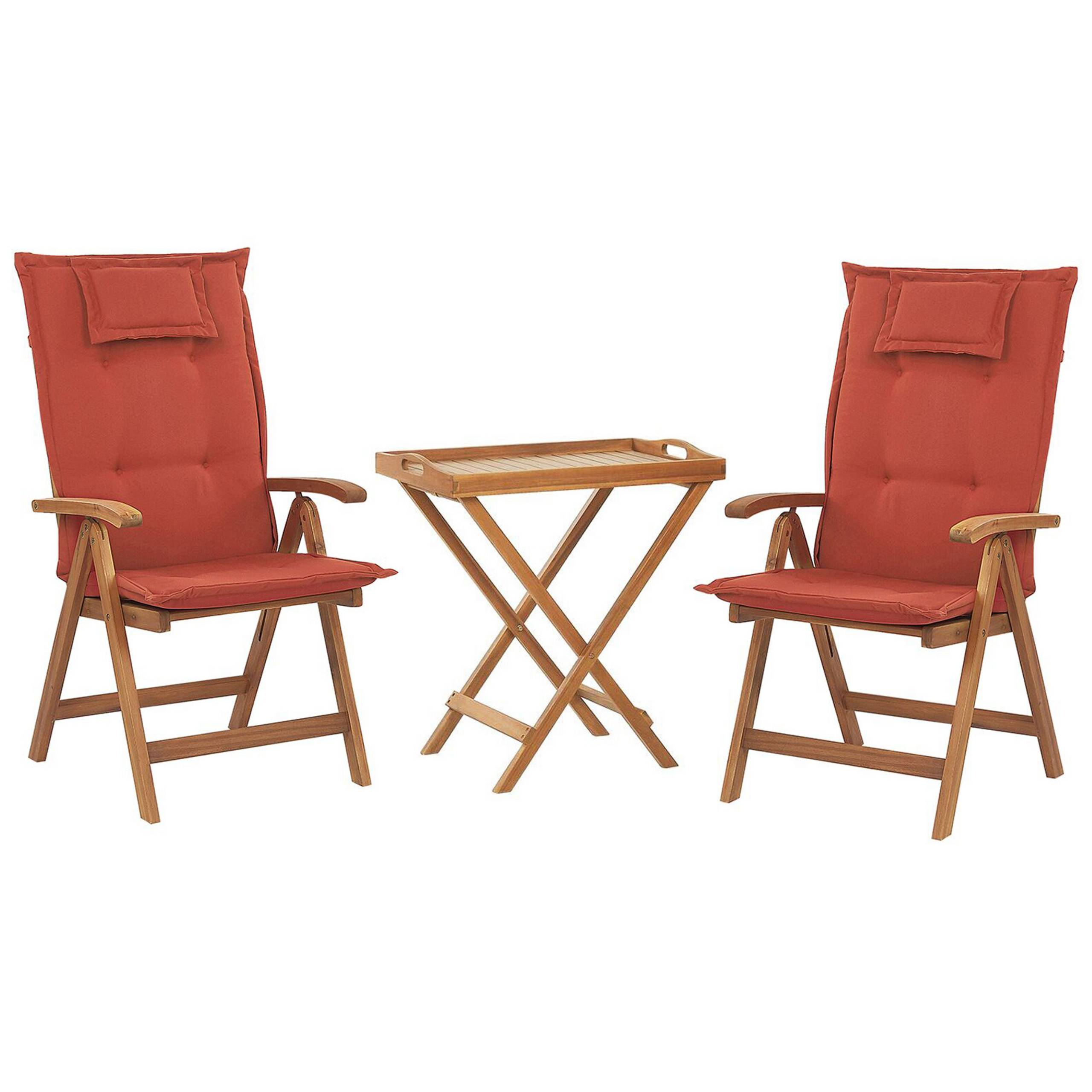 Beliani - Set de bistrot Acacia Rouge foncé JAVA Beliani - Imagen 1