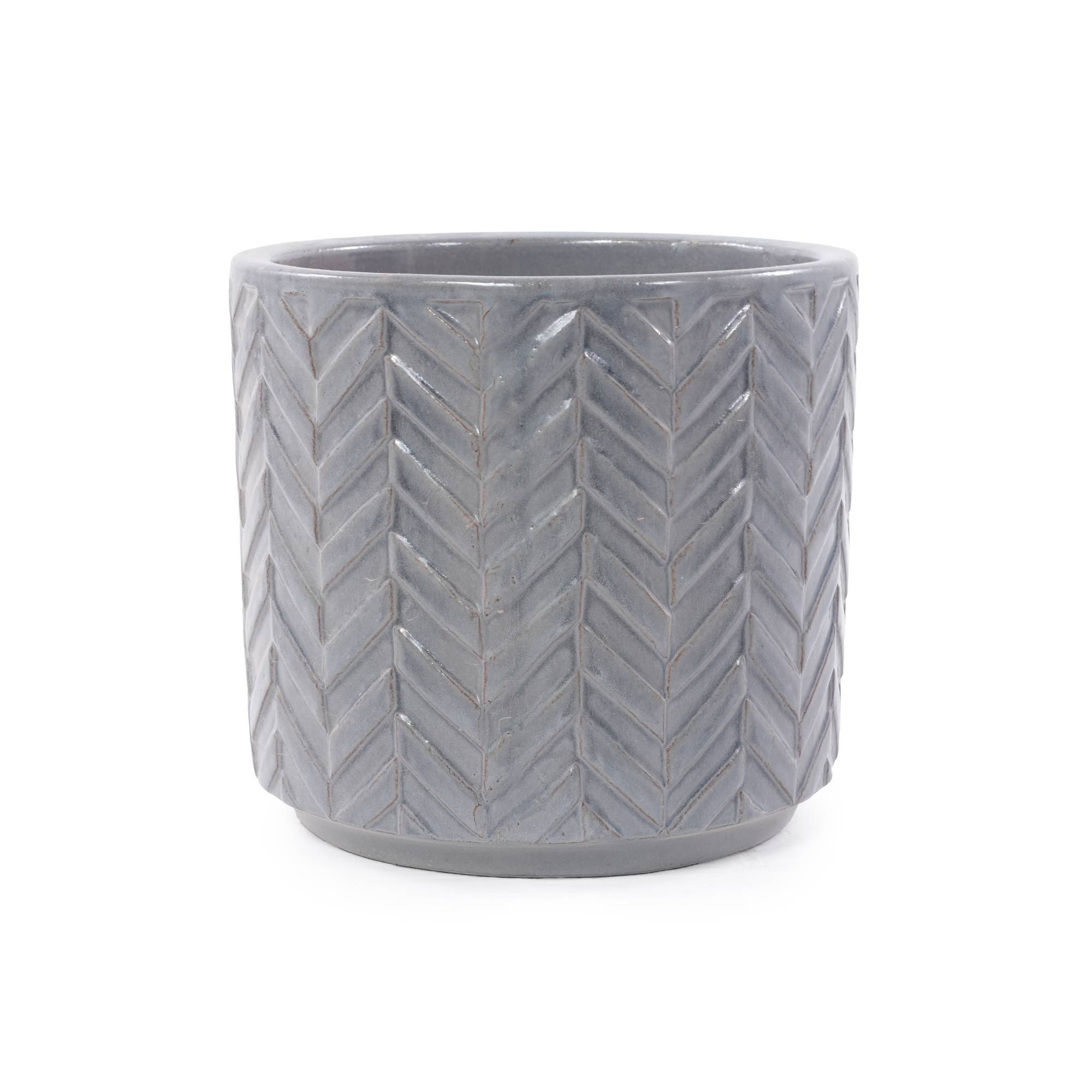 ComfortXL - Pot de fleurs en céramique Ø31,5 cm gris cendré pour plantes et aromates avec drainage - ComfortXL Outdoor Living