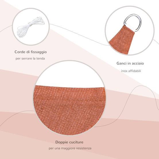 Voile d'ombrage rectangulaire PEHD jardin piscine protection anti-UV 4x6m rouge - ComfortXL Outdoor Living - Image 8