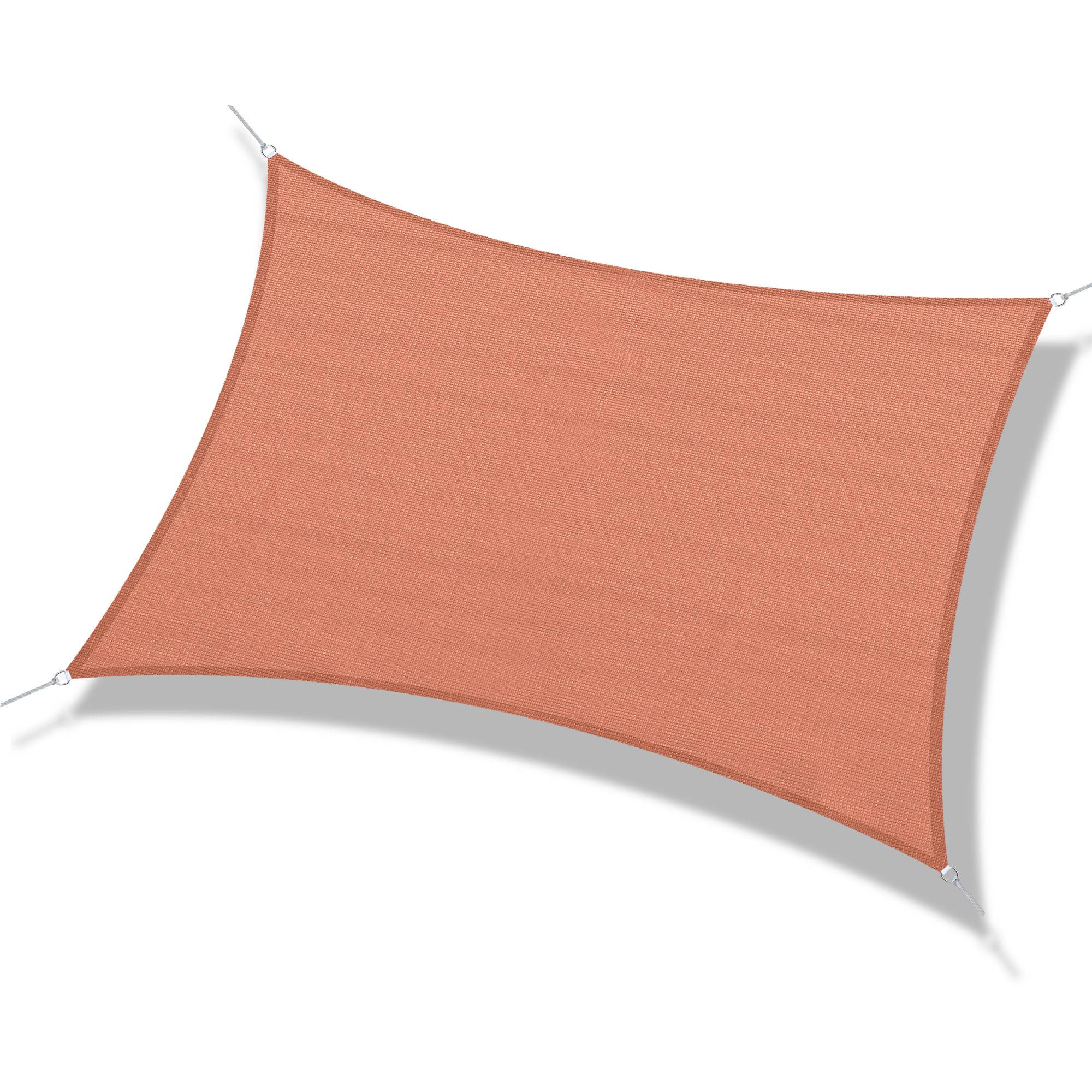 Voile d'ombrage rectangulaire PEHD jardin piscine protection anti-UV 4x6m rouge - ComfortXL Outdoor Living - Image 2