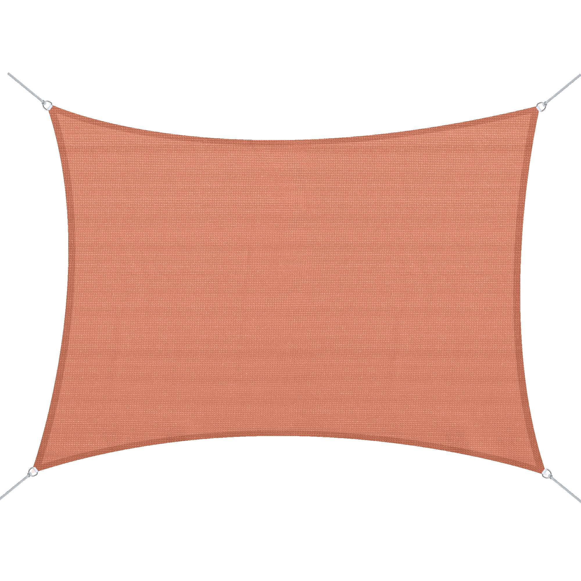 Voile d'ombrage rectangulaire PEHD jardin piscine protection anti-UV 4x6m rouge - ComfortXL Outdoor Living