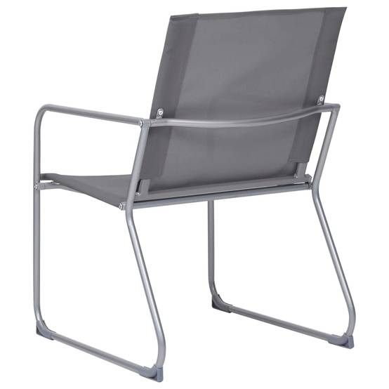 4 pcs salon de jardin - Mobilier d'extérieur Tissu et acier Gris - Image 9