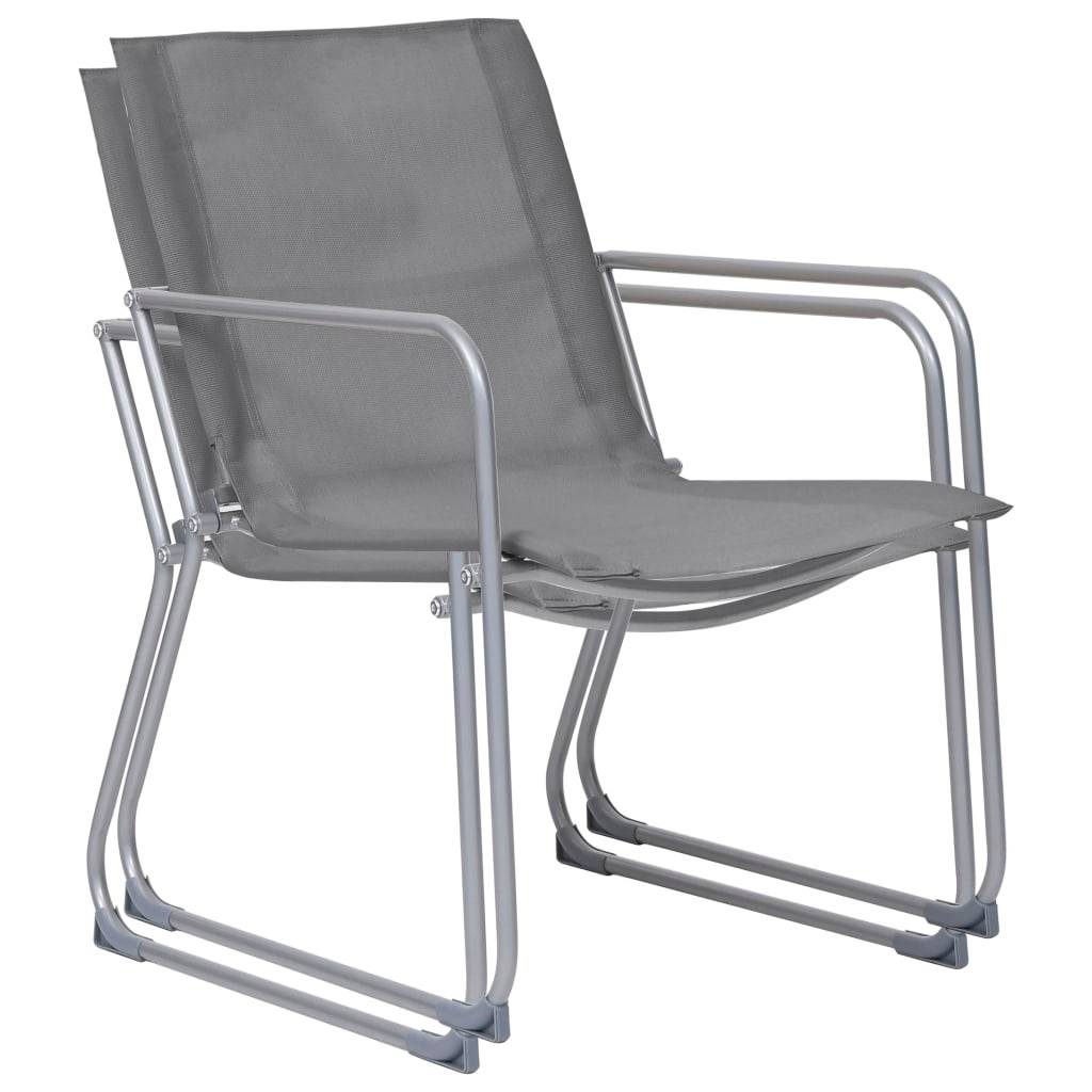 4 pcs salon de jardin - Mobilier d'extérieur Tissu et acier Gris - Image 10