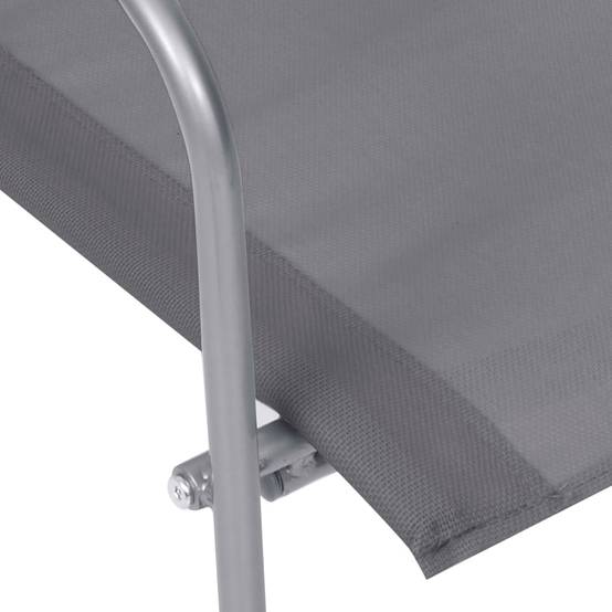 4 pcs salon de jardin - Mobilier d'extérieur Tissu et acier Gris - Image 6