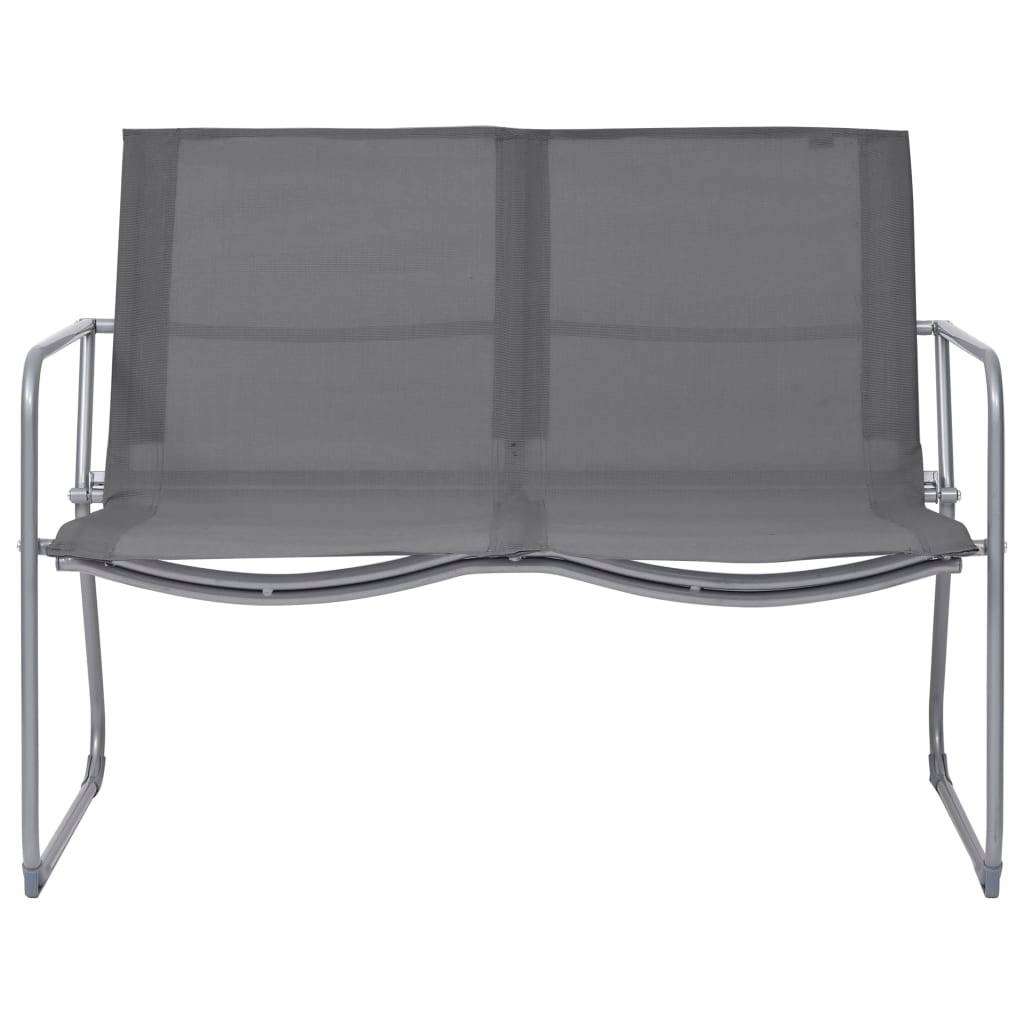 4 pcs salon de jardin - Mobilier d'extérieur Tissu et acier Gris - Image 1