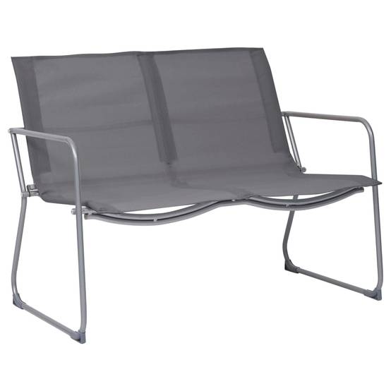 4 pcs salon de jardin - Mobilier d'extérieur Tissu et acier Gris - Image 3