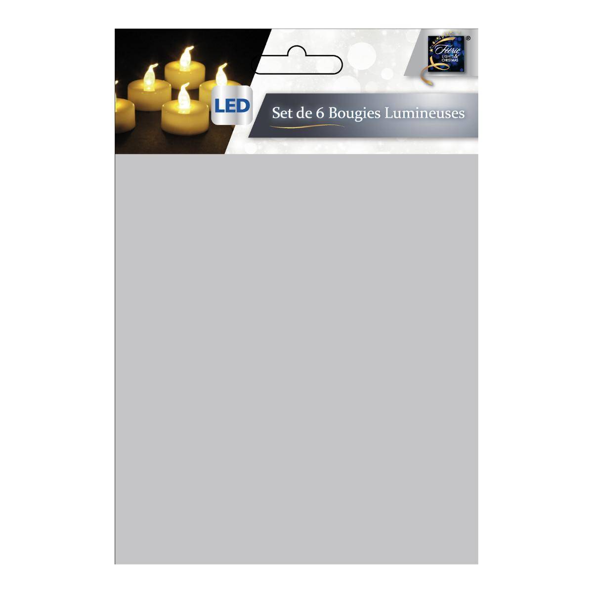 Fééric Lights & Christmas - Lot de 6 bougies chauffe-plats LED blanc - Feeric Lights & Christmas - Imagen 3