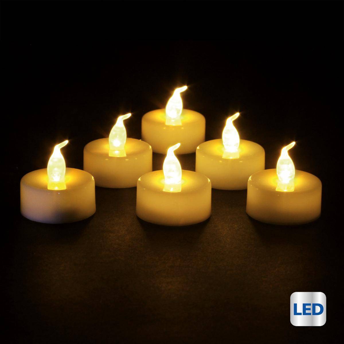 Fééric Lights & Christmas - Lot de 6 bougies chauffe-plats LED blanc - Feeric Lights & Christmas - Imagen 1