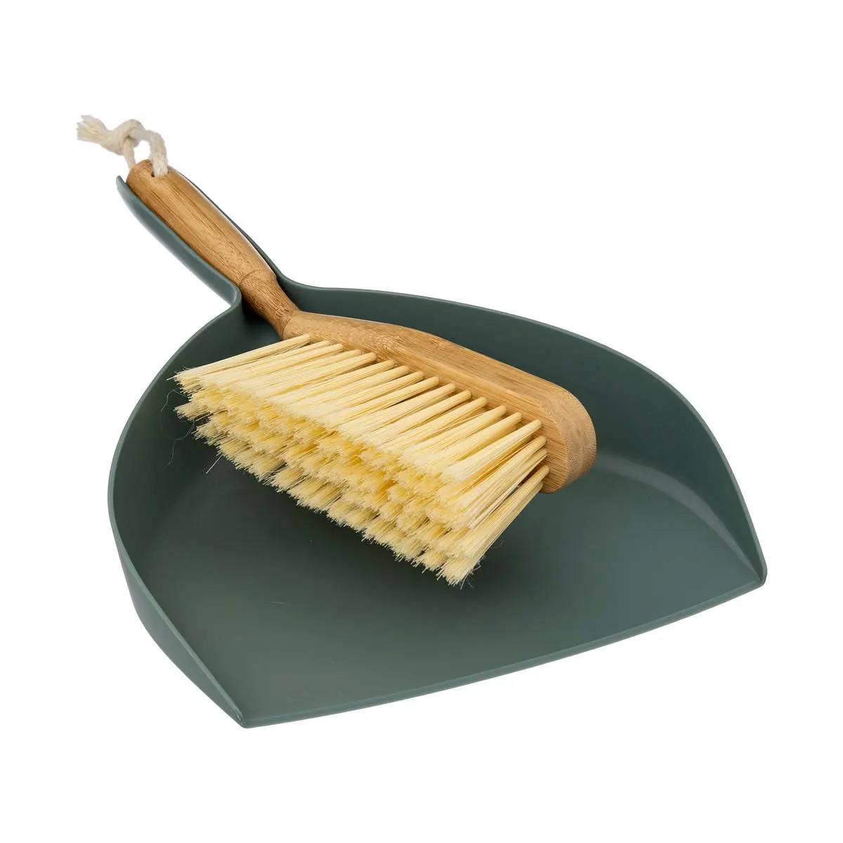 Pelle & Balayette "Bambou" 32cm Naturel & Vert - Image 1