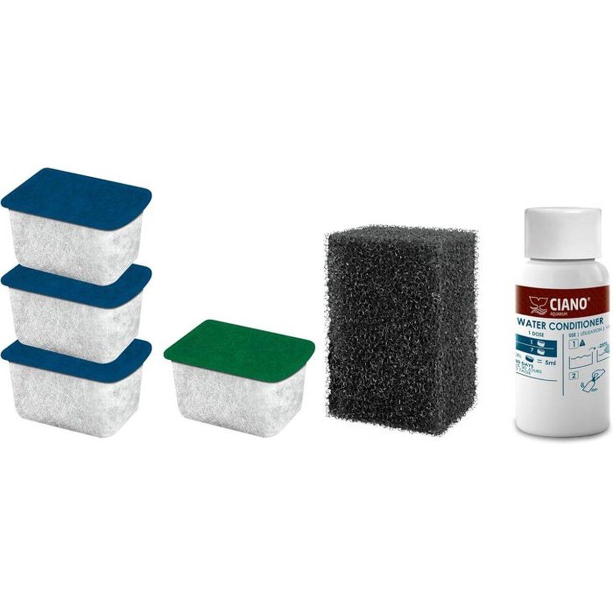 Ciano - Pack recharge filtration aquarium CIANO CF80, Taille M, 3 cartouches + 15 ml conditionneur - CIANO - Image 2