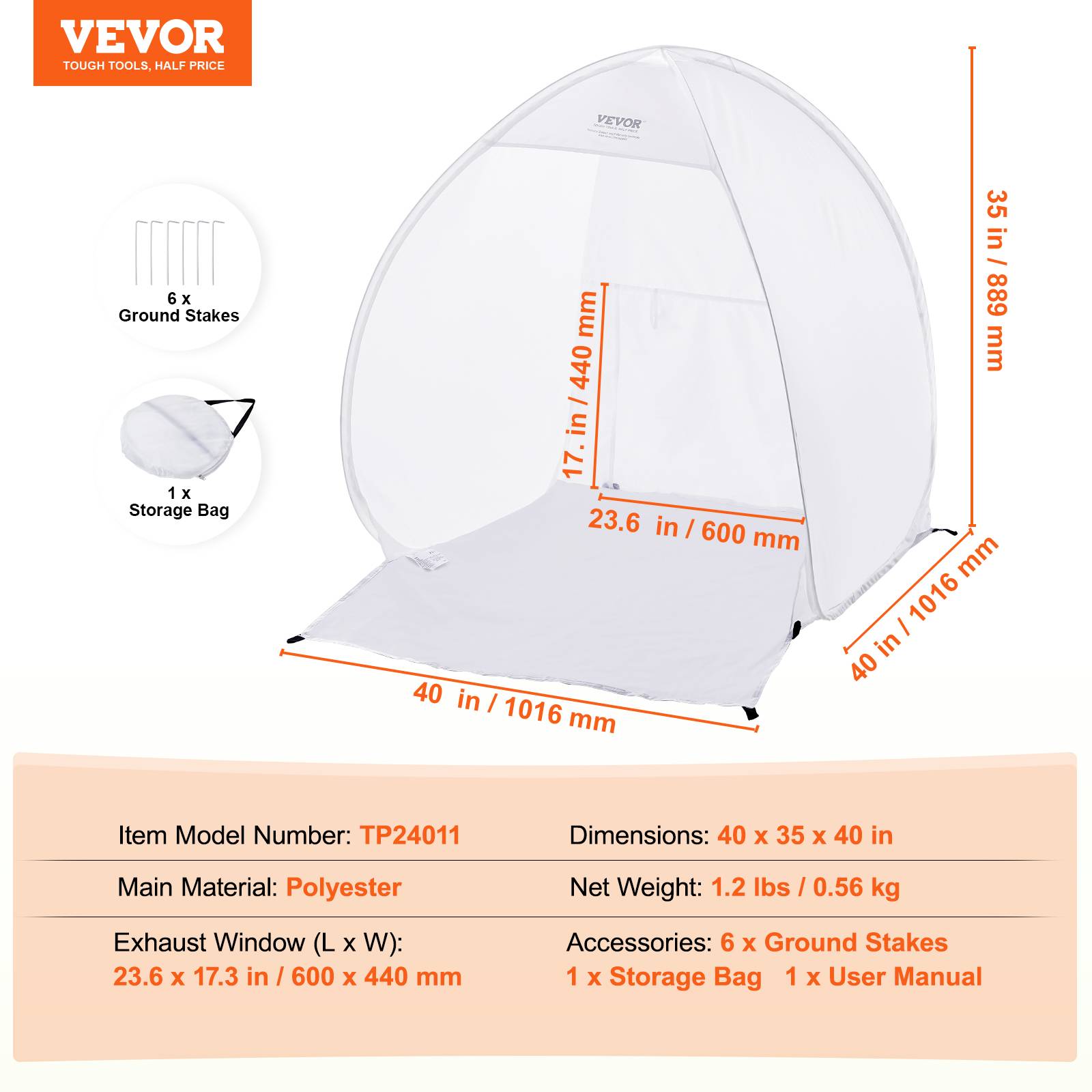 Vevor - VEVOR Abri peinture aérosol 40x35x40 po, pliable, plancher, fenêtre. - Image 7