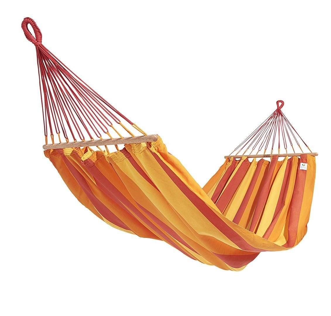 Jobek - Hamac GRAPHIK 300x140 cm en Polypropylène Rouge Jaune Orange certifié FSC 100% JOBEK