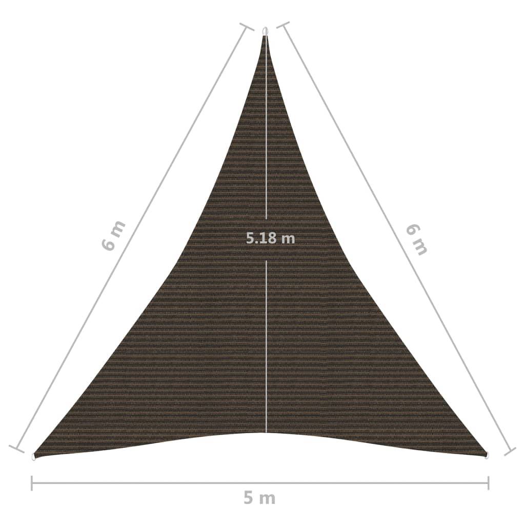 Helloshop26 - Voile toile d'ombrage parasol 160 g/m² PEHD 5 x 6 x 6 m marron - Imagen 6