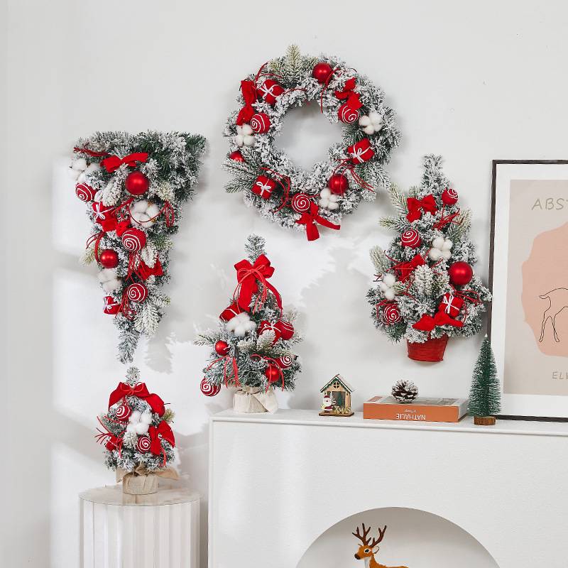 Couronne de Noël 30 cm, Décorations de Noël, Guirlande de Noël artificielle, Décoration d'arbre de Noël, Fournitures de décoration de Noël - Image 6