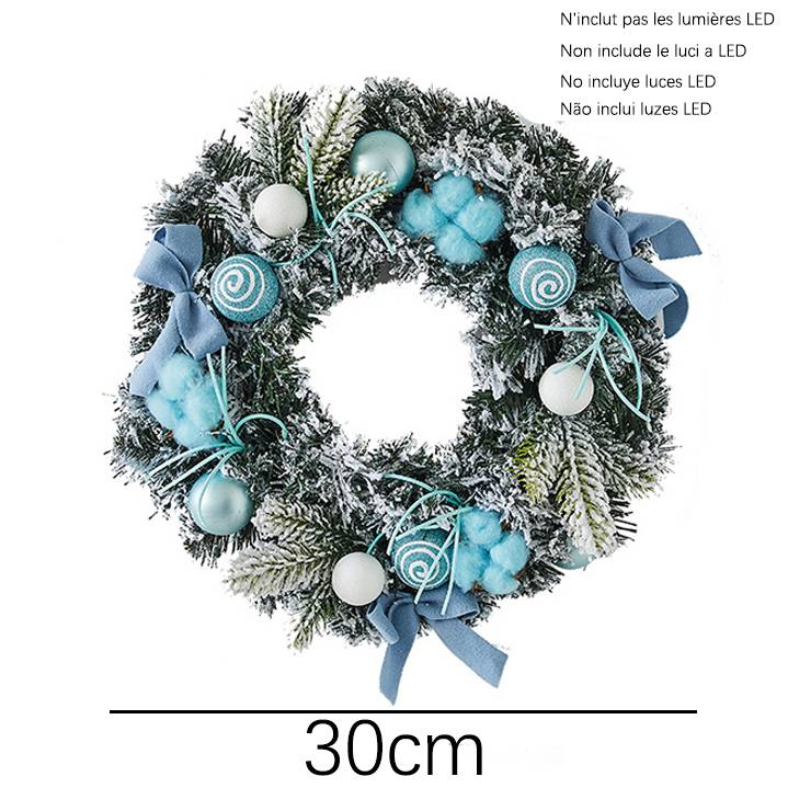 Couronne de Noël 30 cm, Décorations de Noël, Guirlande de Noël artificielle, Décoration d'arbre de Noël, Fournitures de décoration de Noël - Image 5