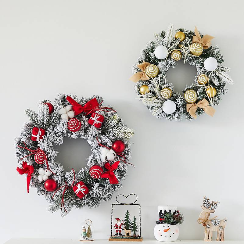Couronne de Noël 30 cm, Décorations de Noël, Guirlande de Noël artificielle, Décoration d'arbre de Noël, Fournitures de décoration de Noël - Image 4