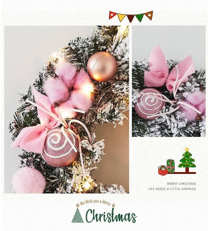 Couronne de Noël 30 cm, Décorations de Noël, Guirlande de Noël artificielle, Décoration d'arbre de Noël, Fournitures de décoration de Noël - Image 7