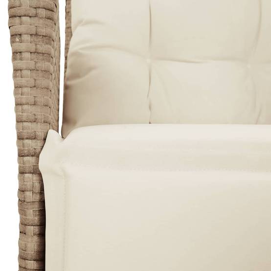 Chaise inclinable de jardin résine tressée beige 57 x 61 x 93 cm, Poids :11.2kg - PANGIVO - Image 9