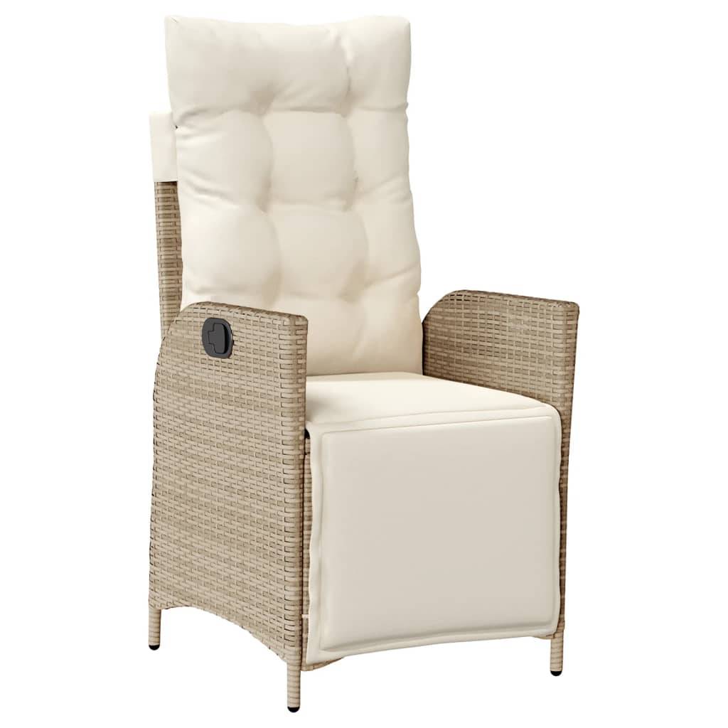 Chaise inclinable de jardin résine tressée beige 57 x 61 x 93 cm, Poids :11.2kg - PANGIVO - Image 2