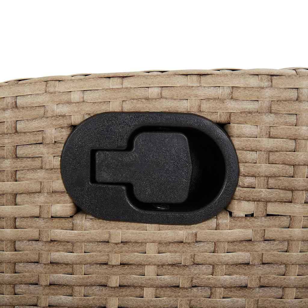 Chaise inclinable de jardin résine tressée beige 57 x 61 x 93 cm, Poids :11.2kg - PANGIVO - Image 8