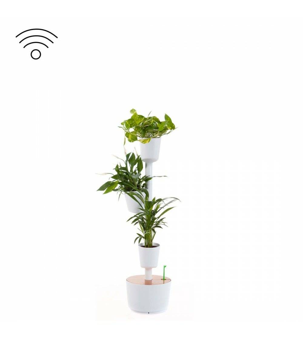 Jardinière verticale CitySens blanche avec 3 pots
et arrosage automatique Wi-Fi - Image 1