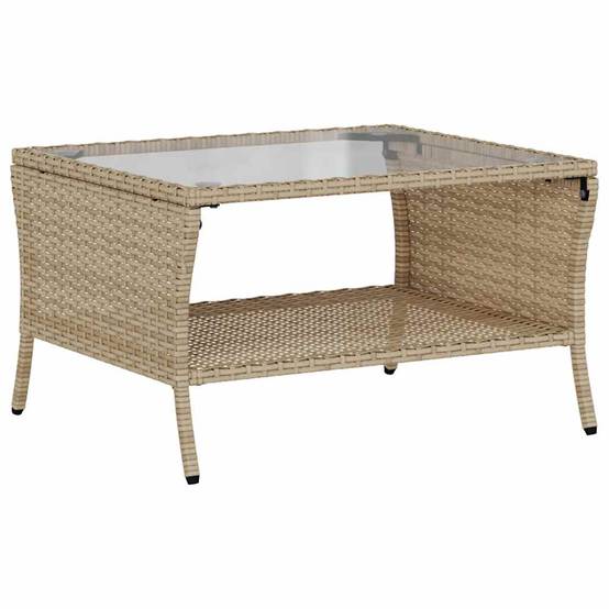 Canapé Extérieur 2 Places Résine Tressée Beige & Table Verre Trempé Charme Naturel pour Patio Crème – ComfortXL Outdoor Living - Image 8