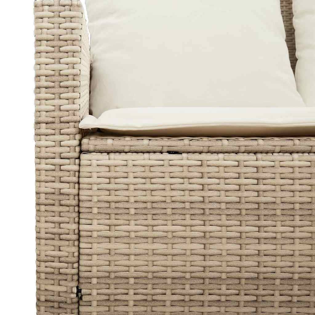 Canapé Extérieur 2 Places Résine Tressée Beige & Table Verre Trempé Charme Naturel pour Patio Crème – ComfortXL Outdoor Living - Image 9