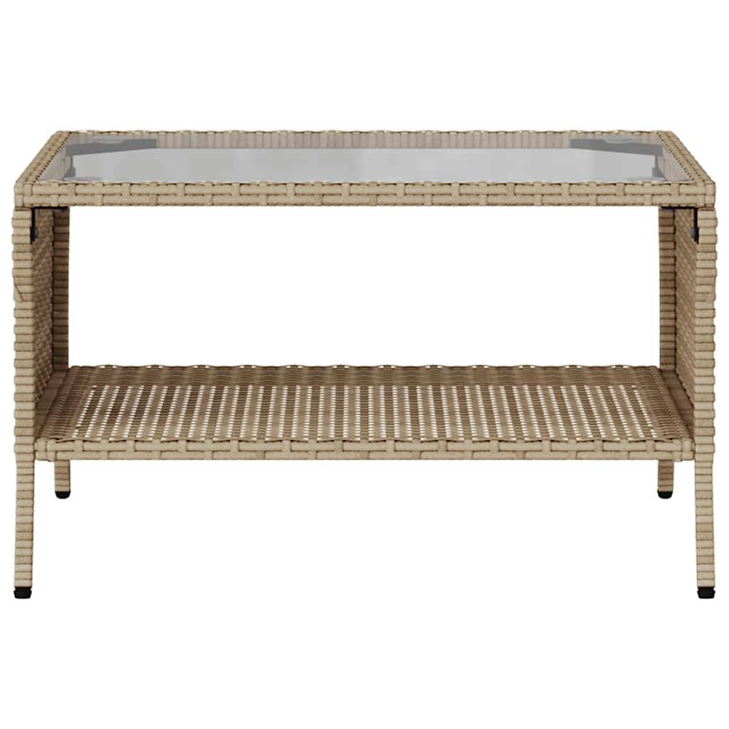 Canapé Extérieur 2 Places Résine Tressée Beige & Table Verre Trempé Charme Naturel pour Patio Crème – ComfortXL Outdoor Living - Image 7