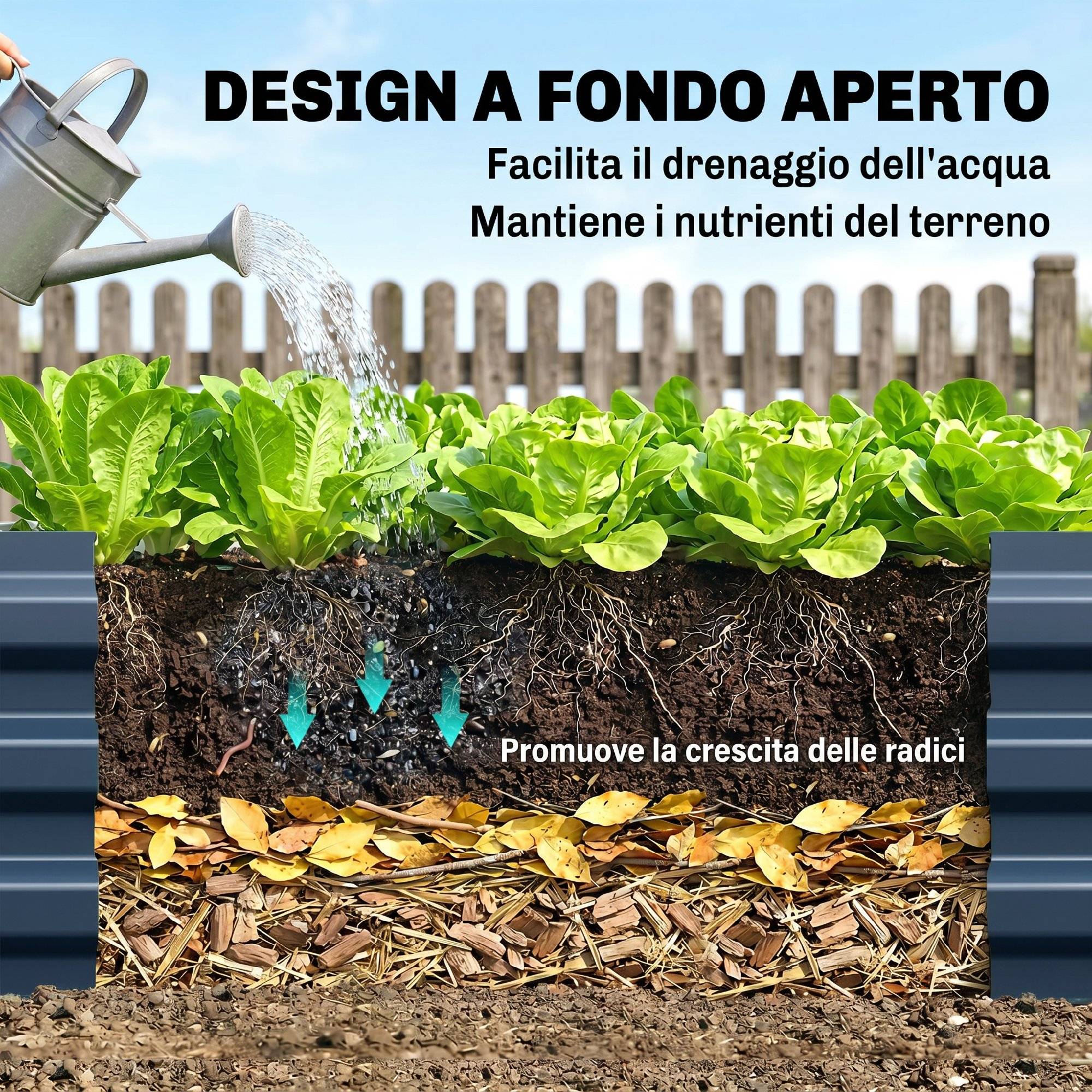 Potager Surélevé en Métal Extérieur, Porte-plantes Fleurs Herbes, 241x90.5x30cm - Image 8