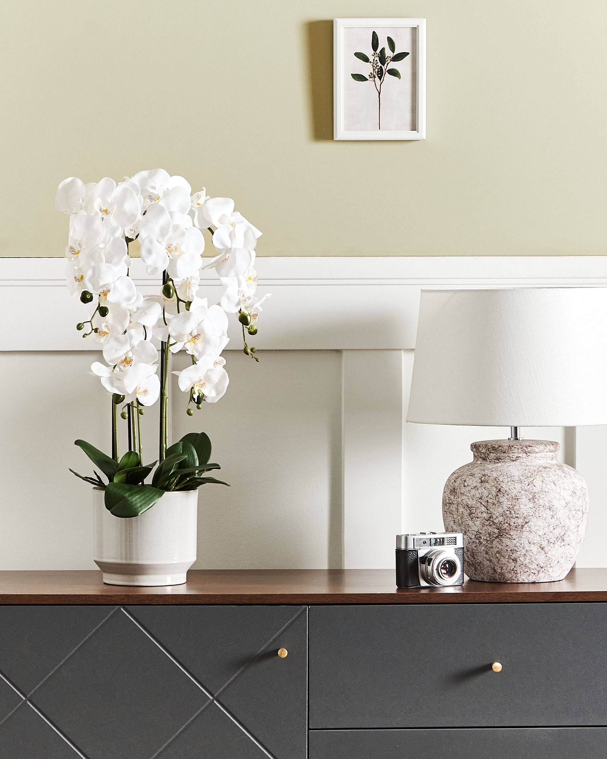 Beliani - Plante artificielle Matière synthétique Blanc ORCHID - 35x35x65- Beliani - Image 1