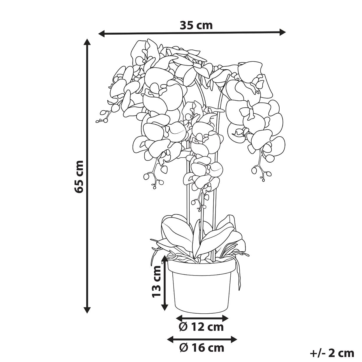 Beliani - Plante artificielle Matière synthétique Blanc ORCHID - 35x35x65- Beliani - Image 3
