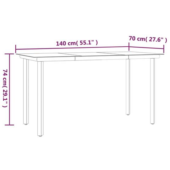Salon de Jardin 4 Personnes Résine Tressée Table Verre 140cm Noir et Crème – ComfortXL Outdoor Living - Image 10