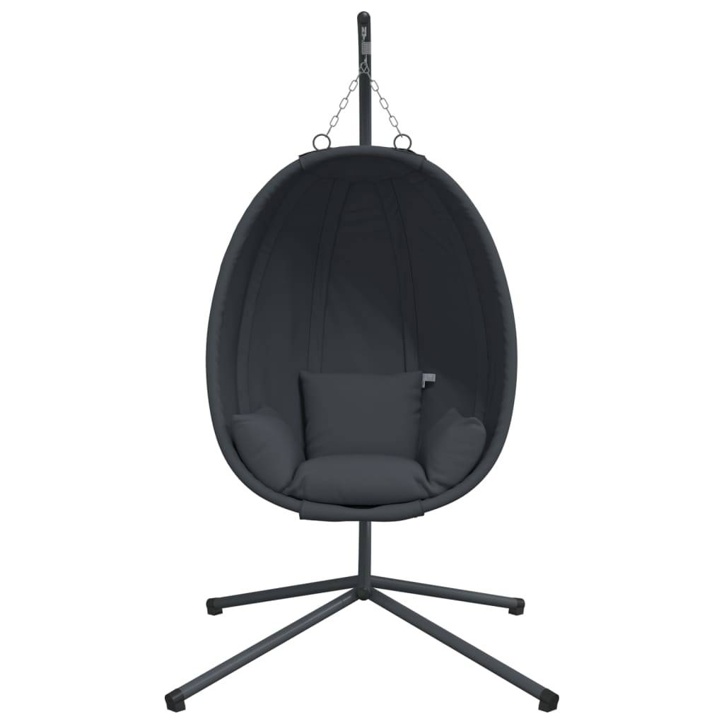 ComfortXL - Fauteuil Suspendu Œuf en Tissu Respirant et Acier avec Coussins Épais Lavables pour Salon ou Terrasse Anthracite – ComfortXL Outdoor Living - Image 4