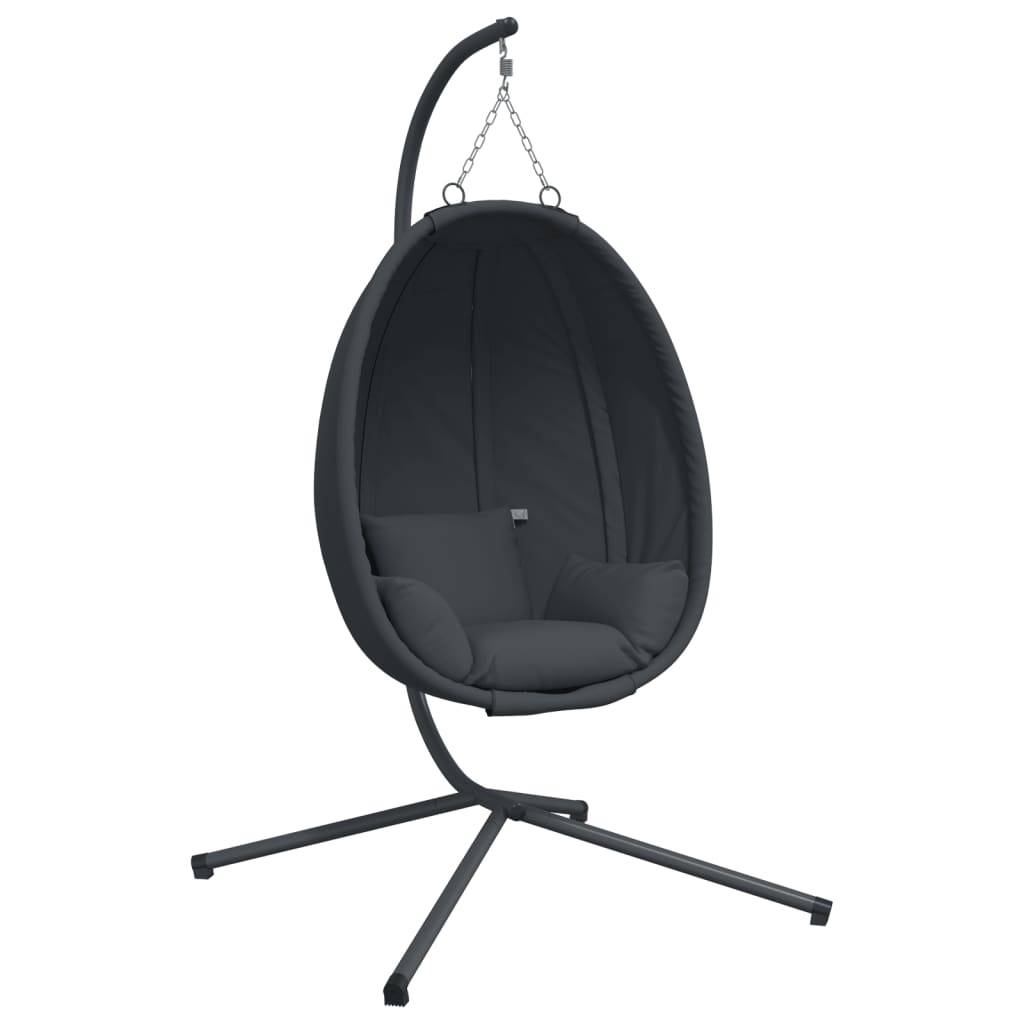 ComfortXL - Fauteuil Suspendu Œuf en Tissu Respirant et Acier avec Coussins Épais Lavables pour Salon ou Terrasse Anthracite – ComfortXL Outdoor Living - Image 2